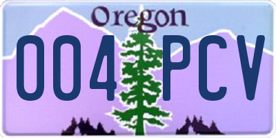 OR license plate 004PCV