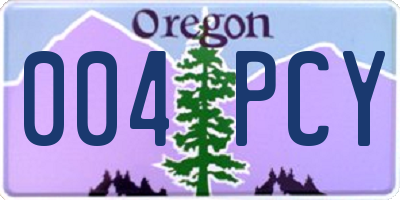 OR license plate 004PCY