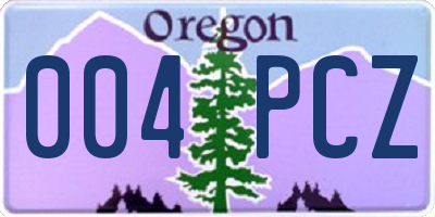 OR license plate 004PCZ