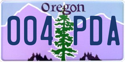 OR license plate 004PDA