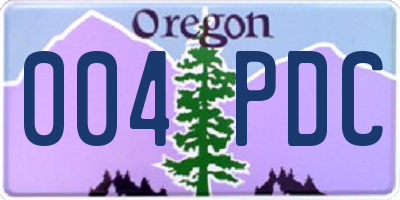 OR license plate 004PDC