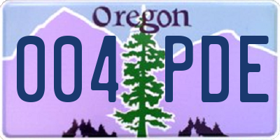 OR license plate 004PDE