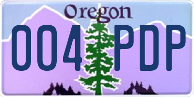 OR license plate 004PDP