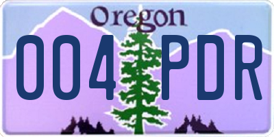 OR license plate 004PDR