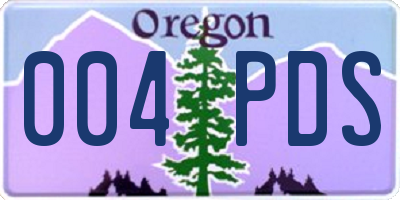 OR license plate 004PDS