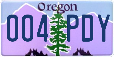 OR license plate 004PDY