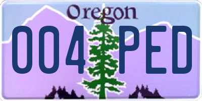 OR license plate 004PED
