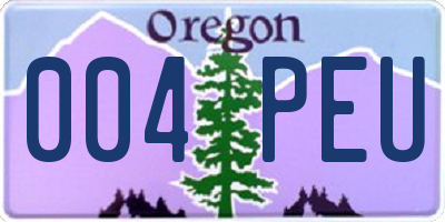 OR license plate 004PEU