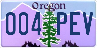 OR license plate 004PEV