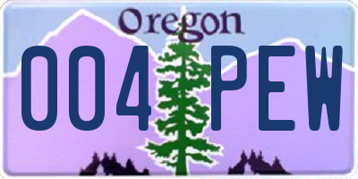 OR license plate 004PEW