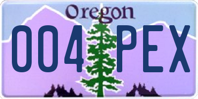 OR license plate 004PEX