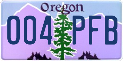 OR license plate 004PFB
