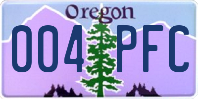 OR license plate 004PFC