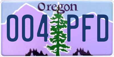 OR license plate 004PFD