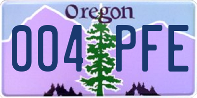OR license plate 004PFE