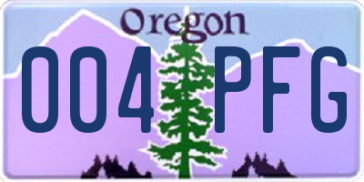 OR license plate 004PFG