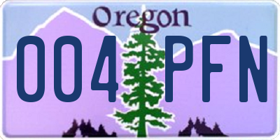 OR license plate 004PFN