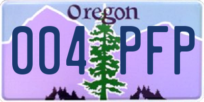 OR license plate 004PFP