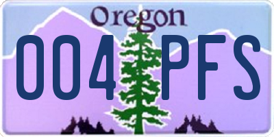 OR license plate 004PFS