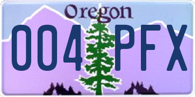 OR license plate 004PFX