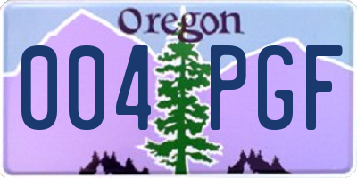 OR license plate 004PGF