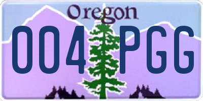 OR license plate 004PGG