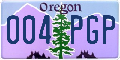 OR license plate 004PGP