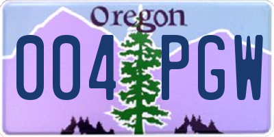 OR license plate 004PGW