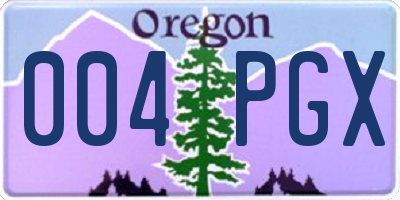 OR license plate 004PGX