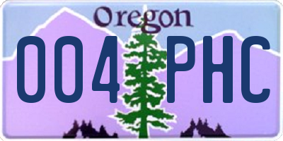 OR license plate 004PHC