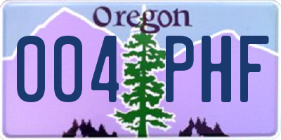 OR license plate 004PHF