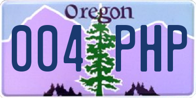 OR license plate 004PHP