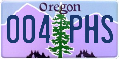 OR license plate 004PHS