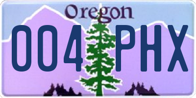 OR license plate 004PHX