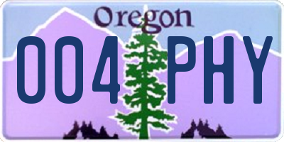 OR license plate 004PHY
