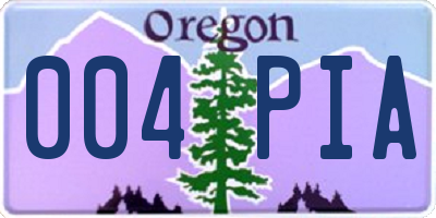 OR license plate 004PIA