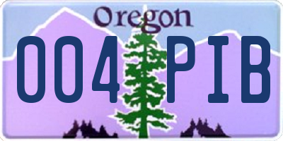 OR license plate 004PIB