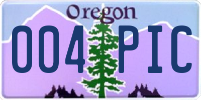 OR license plate 004PIC