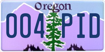 OR license plate 004PID
