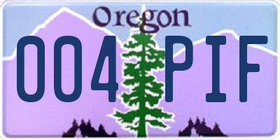 OR license plate 004PIF