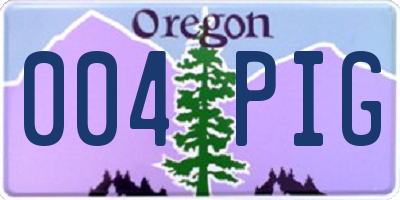 OR license plate 004PIG