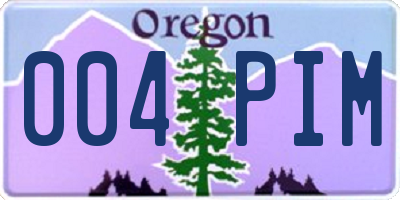 OR license plate 004PIM
