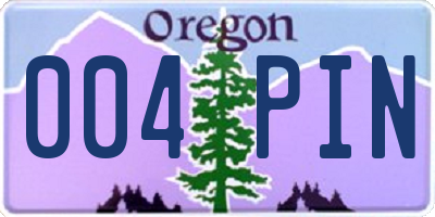 OR license plate 004PIN