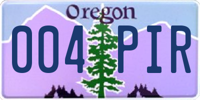 OR license plate 004PIR