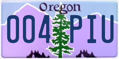OR license plate 004PIU