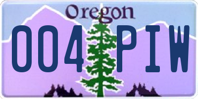 OR license plate 004PIW