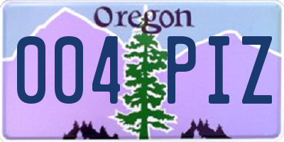 OR license plate 004PIZ