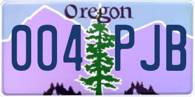 OR license plate 004PJB