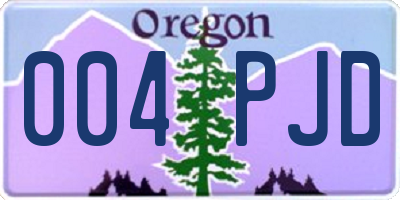 OR license plate 004PJD