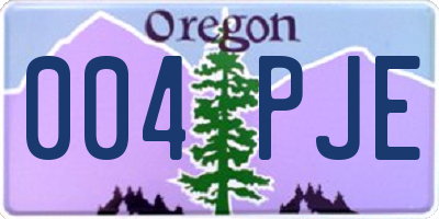 OR license plate 004PJE